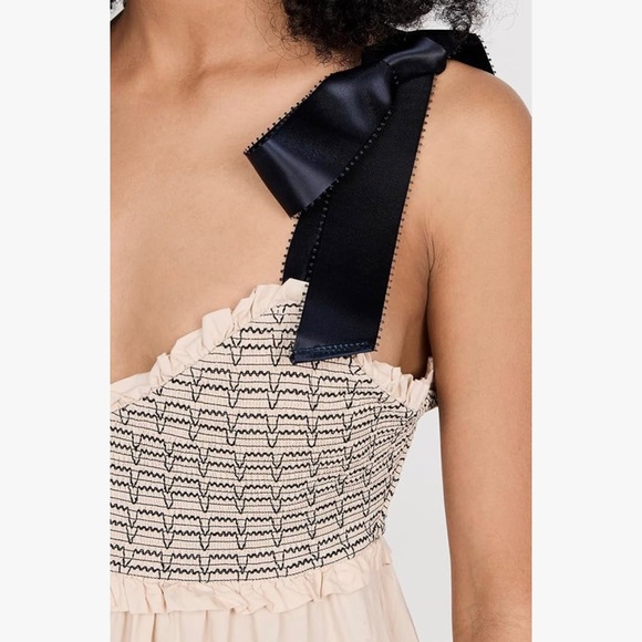 NWT FREE PEOPLE sweat heart neck with bows tiered maxi dress - Picture 5 of 12